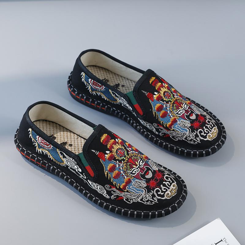 Fashion Handmade Men Casual Shoes Comfortable Slip On Loafers Outdoor Man Canvas Shoes Moccasins Leisure Walk Walking Footwear Sneakers