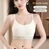 Women's Wireless Sports Bra Vest with Fixed Cup Bandeau and Chest Pads