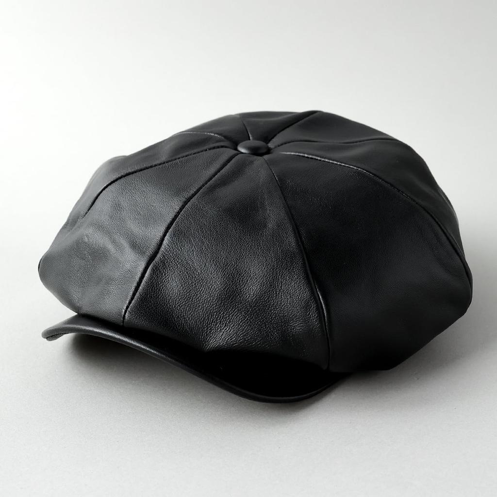 Reck Hatter Echtes Leder Schiebermütze Lamm Größen Wintermütze, Herren, Leder, RH-510, Schwarz, Verfügbar, Frühling, Herbst,