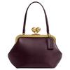 Kisslock Cow Leather Handbag Medium Women's Brass & Black Vinegar & Chestnut CCY28-B4YDS