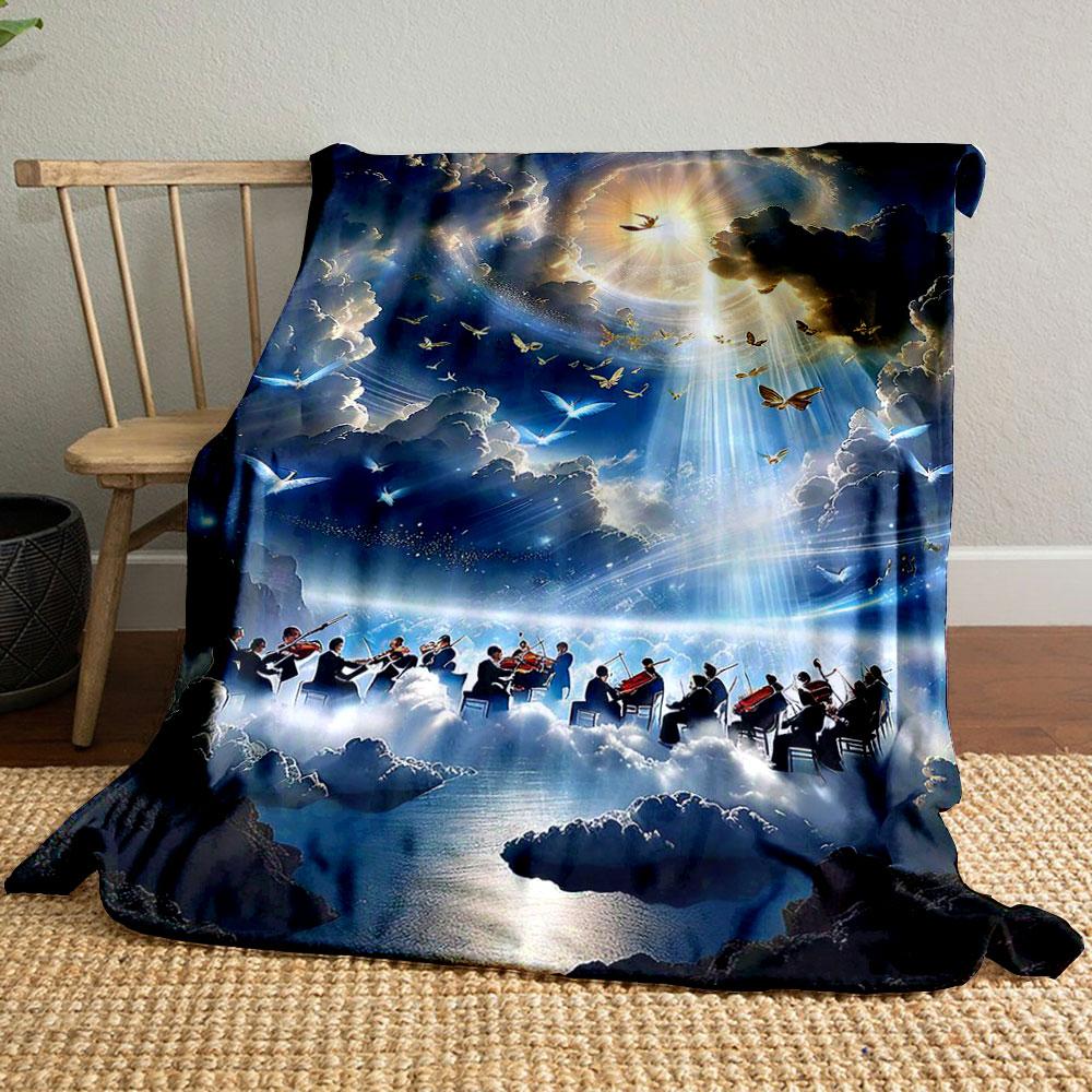

Celestial Orchestra Blanket Printed Blanket for Living Room Bed Couch lunch break Soft Cozy Blanket for Friend s festival Gift 80cm x 120cm