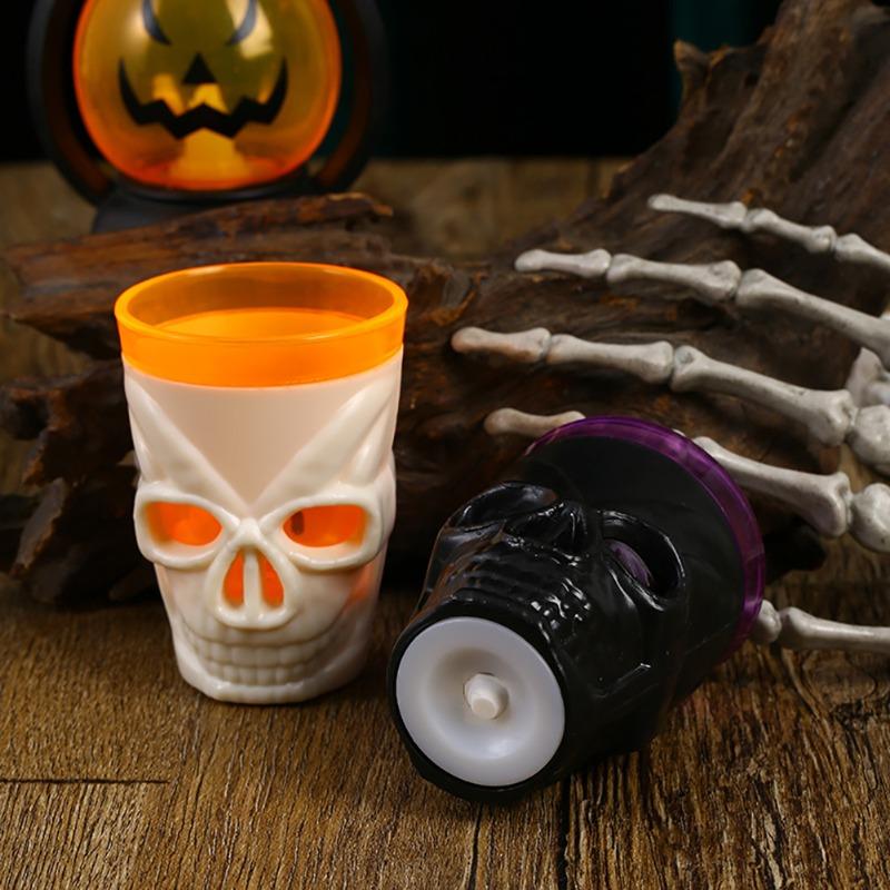 250 ml Halloween Leuchtender Totenkopf Weinbecher LED Skelett Wassertrinkbecher Horror Glühender Becher Partyzubehör Bar Club Versammlung Dekor