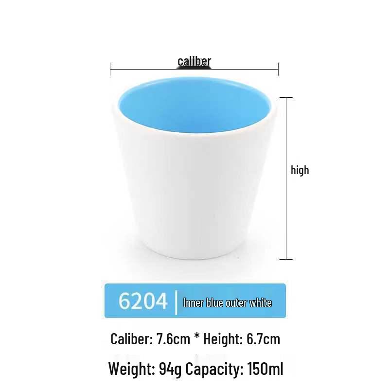 Dual-Color Melamine Tea Cup - Porcelain-Like Plastic Cup for Restaurants, Hot Pots, and Cafeterias