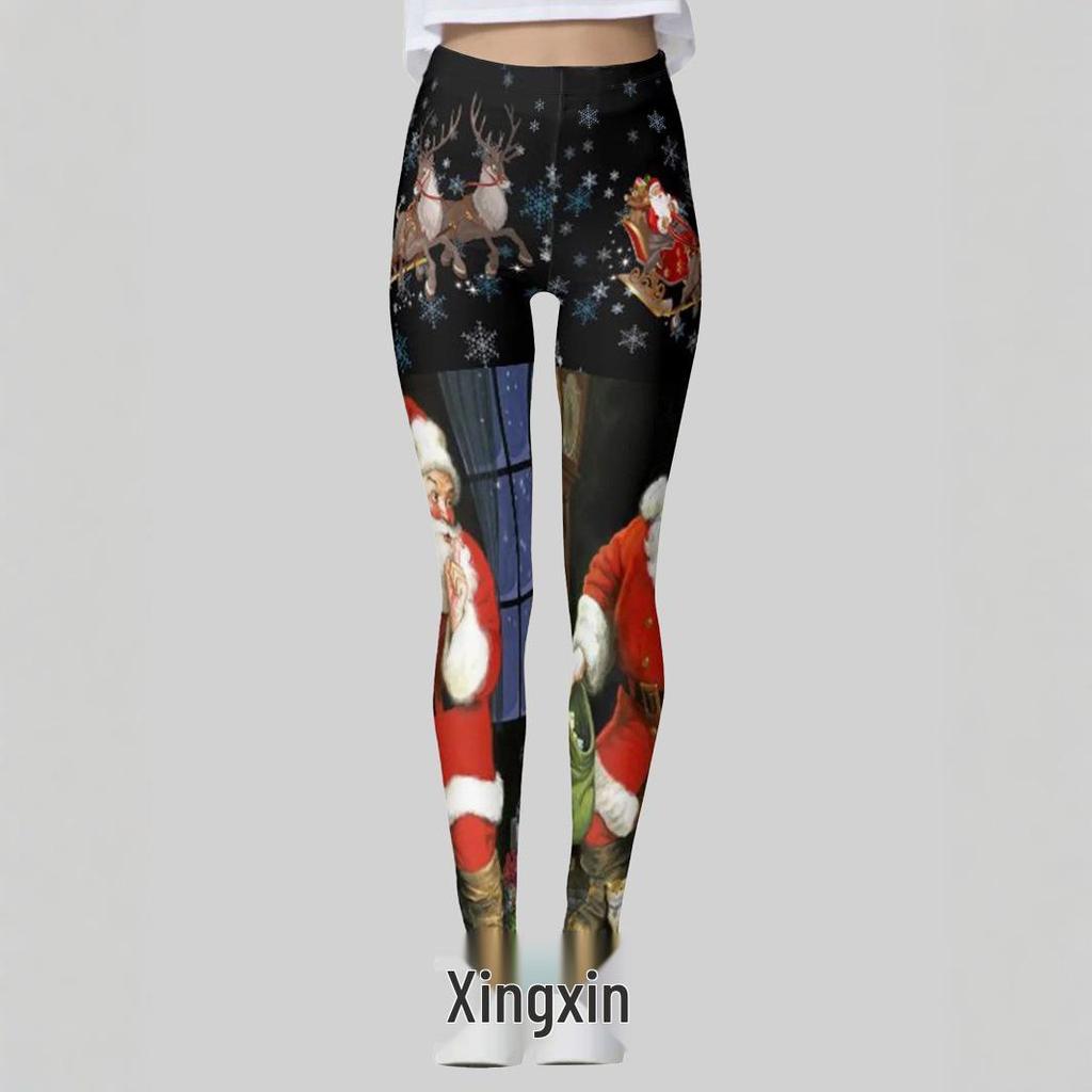 Autumn/Winter Christmas Yoga Pants - Print Leggings for a Flattering Fit