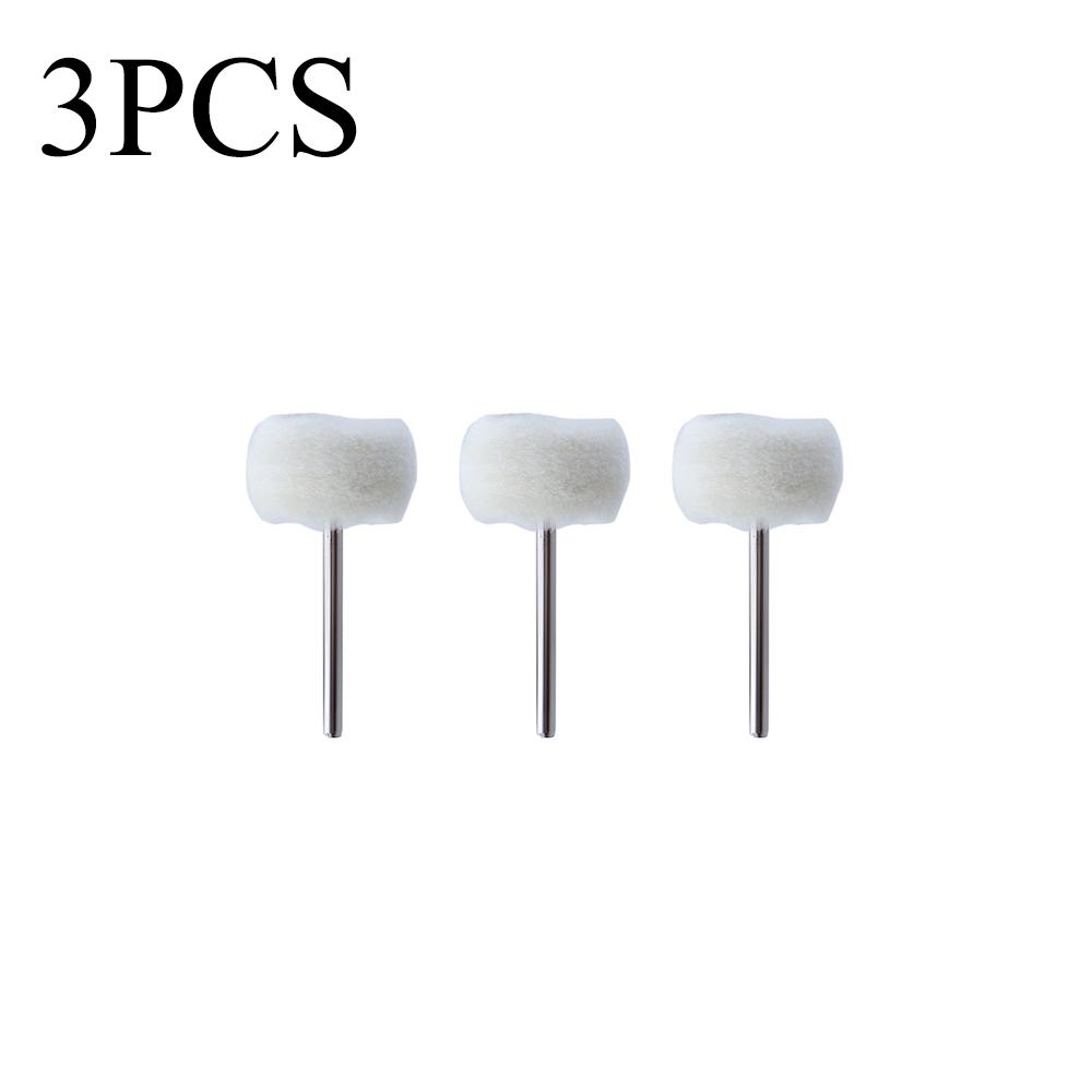 1-10Pcs 3mm Shank Cotton Thread Polishing mini Brush Felt Grinding Sanding Head Abrasive Buffing Wheel for Dremel Dril Jade
