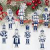 1 Set Vintage Christmas Wooden Craft Nutcracker Pendants Party Decoration Xmas Tree Hanging Ornament Kids Gift Home Supplies