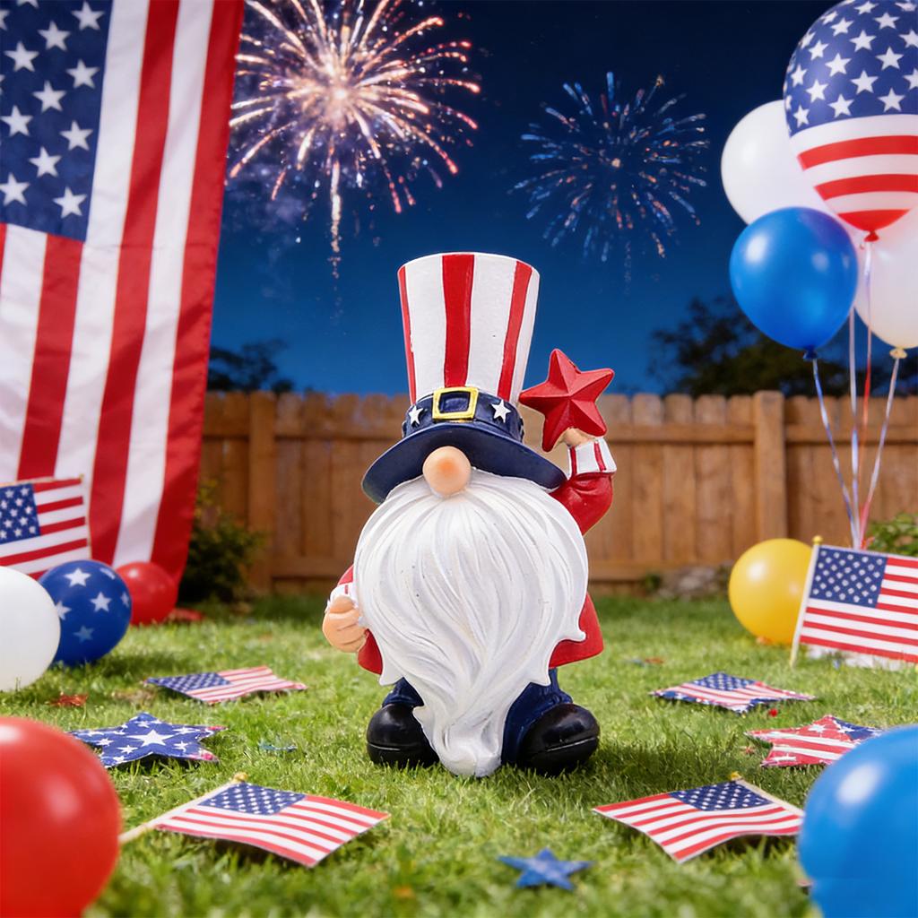 Independence Day Gnome Uncle Sams Tomte Gift Stars And Stripes Handmade Scandinavian Tray Ornament