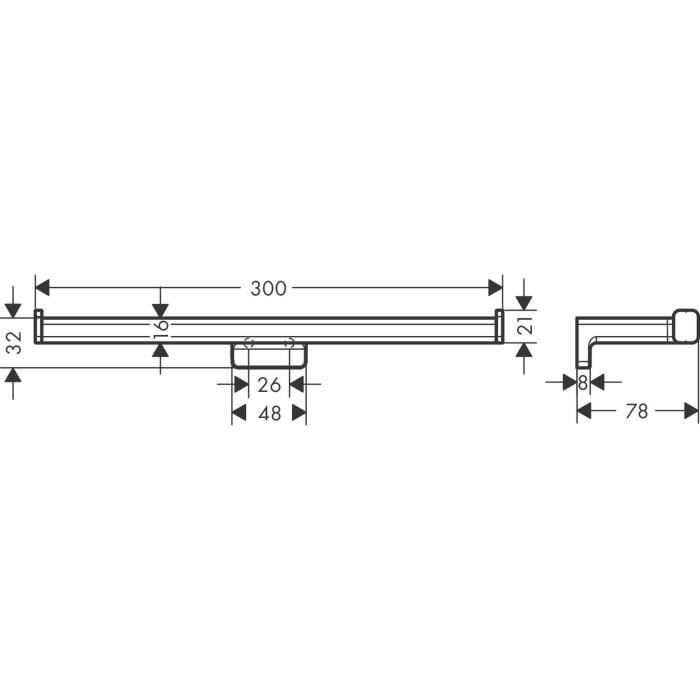 HANSGROHE Porte Serviette Double 300mm AddStoris Chrome