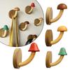 Gancio a Parete in Legno a Forma di Fungo Appendiabiti Decorativo Carino per Ingresso Camera da Letto Cameretta Portasciugamani Cappello Chiavi Portabiti Creativo per Vestiti