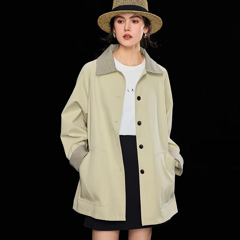 Retro Tencel Blend Cotton Loose Trench Coat L