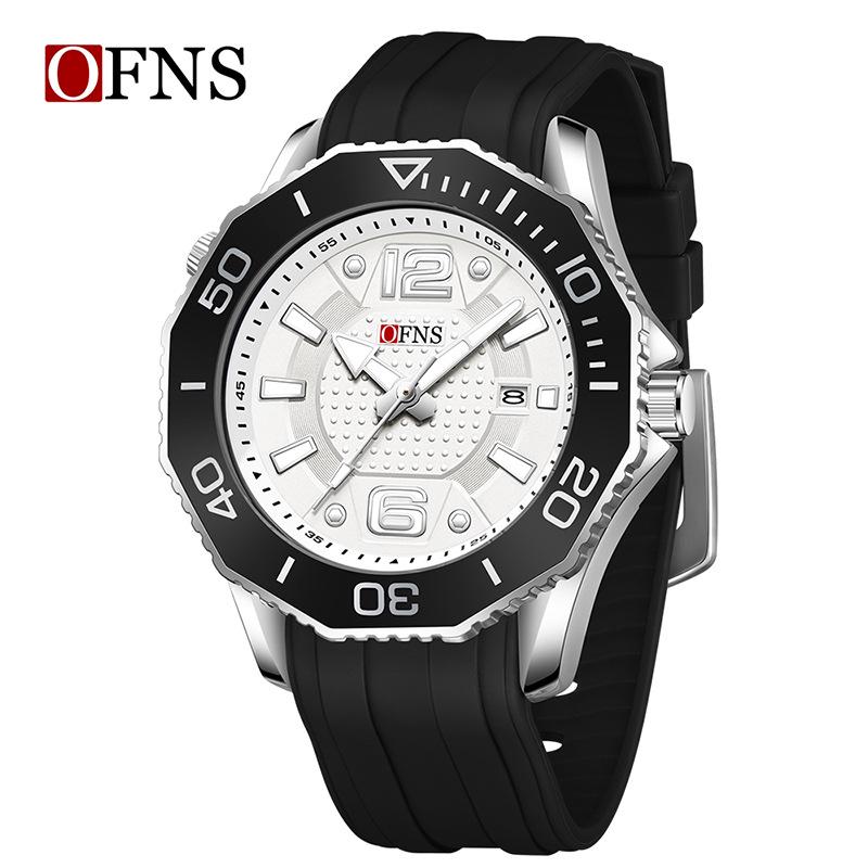 Oufanni Men's Rotating Bezel Quartz Watch - Waterproof, Douyin Style, High-Value with Single Calendar