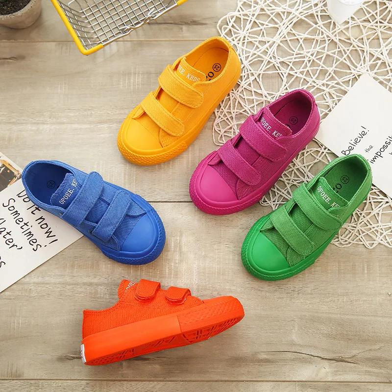 Hook Loop Designer Kids Shoes Children Casual Boys Canvas Shoes Jelly Student Girl Sneakers Flat Heel Shoes for Kids G12131