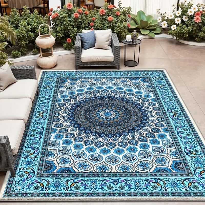 Nordic Geometric Outdoor Rug Machine Washable Living Room Sofa Mat Terrace Camping Picnon Carpet Home Decor Area Rug Mat