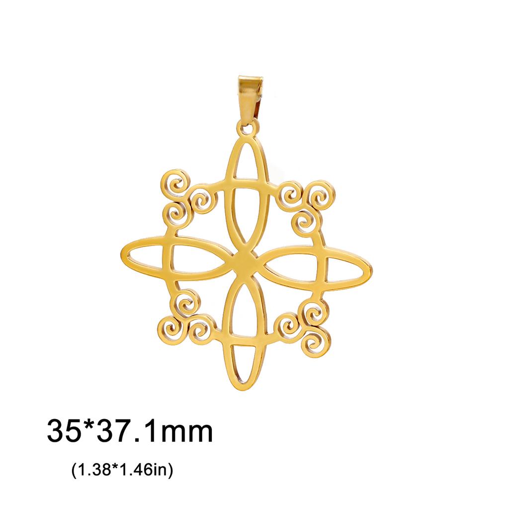 Dawapara Celtics Triskele Triskelion Pendant Crescent Moon Triple Spiral Trinity Knot Stainless Steel Charm for Jewelry Making