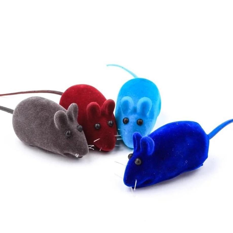 1 Pcs Random Color Squeak Sound Noise Funny Kitten Mouse Rat Pet Dog Cat Play Toy Color Random
