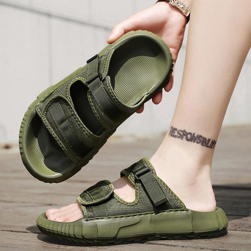Fashion Men Comfortable Sandals Breathable Flats New Men Sports Slippers Outdoor Thick Bottom Slippers Beach Sandals Summer Casual Shoes