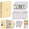 PU Leather Budget Binder With Cash Envelopes Pockets Zip Small French Budget Pouch Binder For Saving Money A6 Planner Organizer