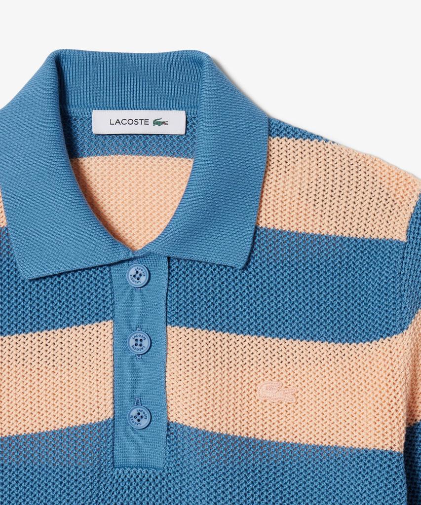 LACOSTE Women'S Summer Striped Short Sleeve Polo Sweater Af9847-56G 4Ip