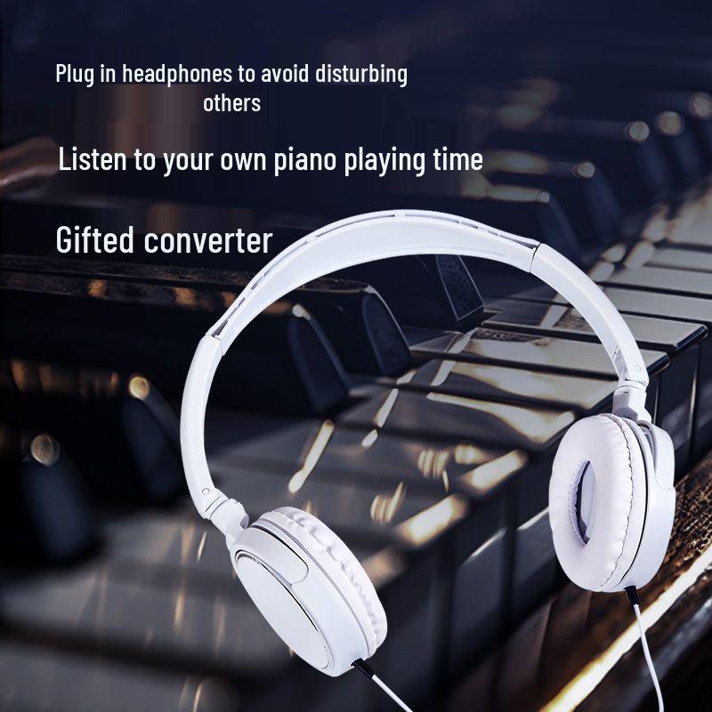 Universal Over-Ear Headphones for Electric Keyboard, Guitar, and Piano (2m-3m Cable, 6.5 To 3.5mm Adapter)