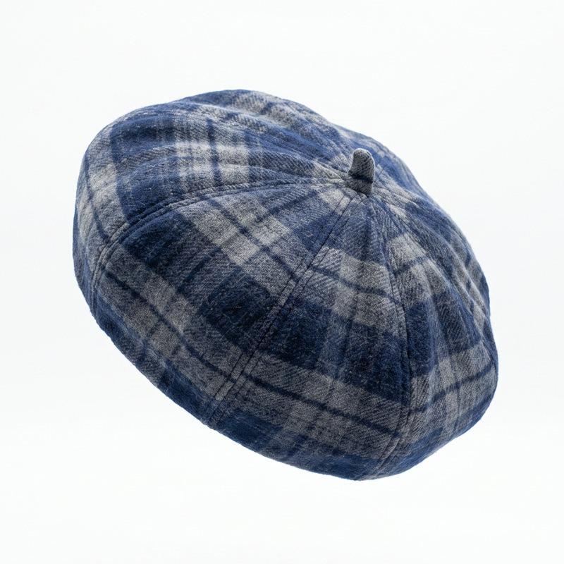 Women S Artistic Plaid Beret Japanese Style Autumn Winter Sweet Fashion Hat