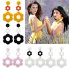 Statement Flower Earrings for Women Comfortable Acrylic Designs Portable Decoration for Bohemian and Retro Styles