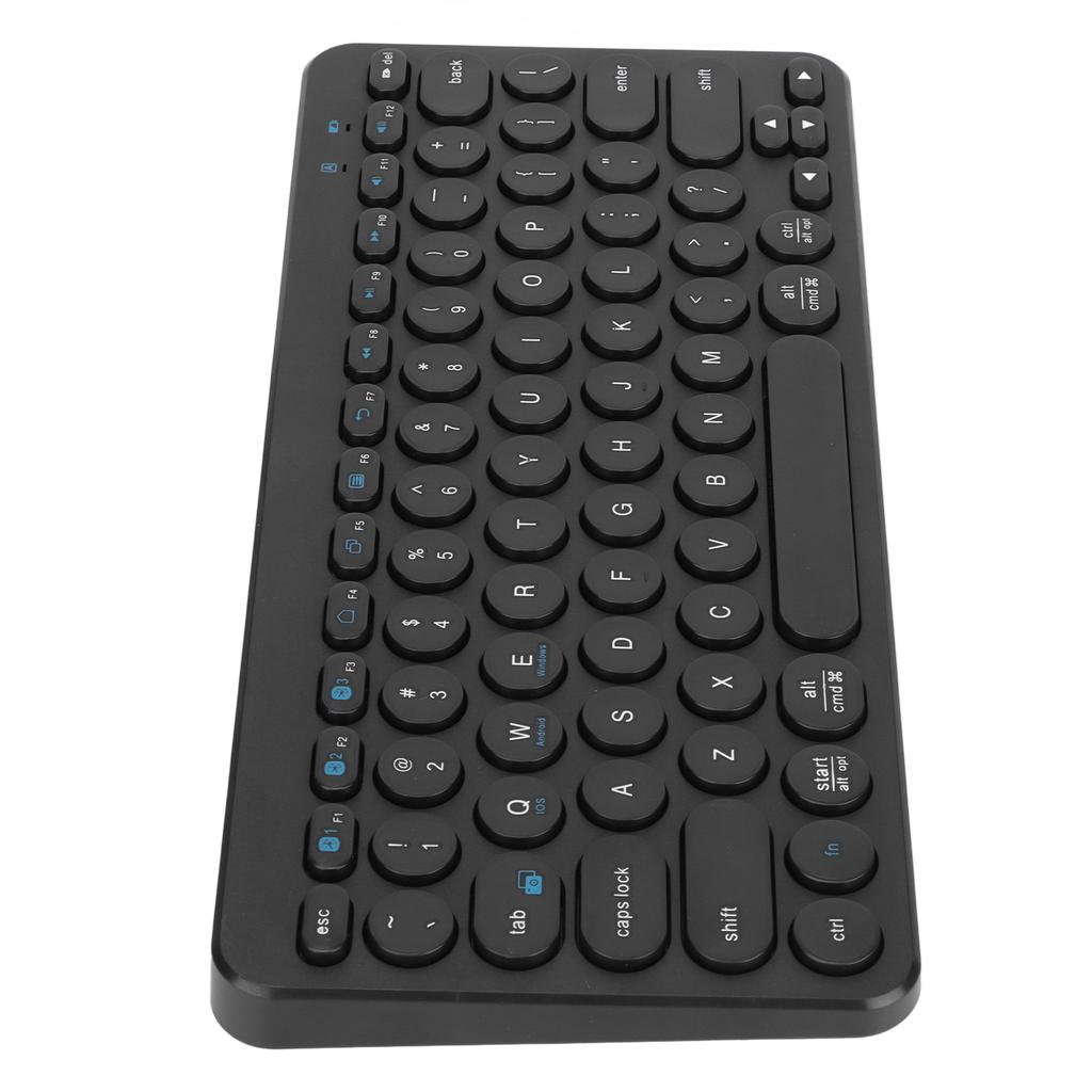 Wireless Keyboard 78 Keys Round Keycaps Slim Compact Retro Quiet Bluetooth Keyboard for Home Office