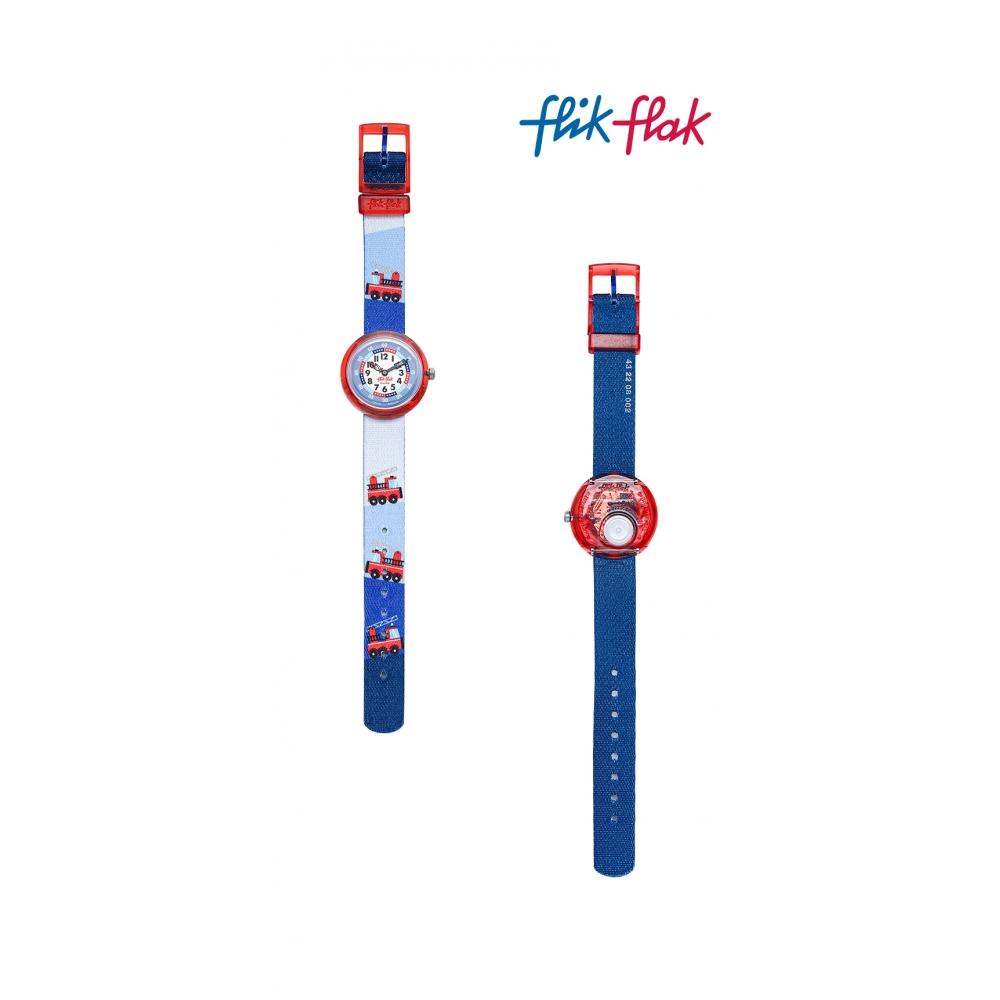 Flick Flack Fbnp160 City Of Life Firetruck Kids Nato Watch