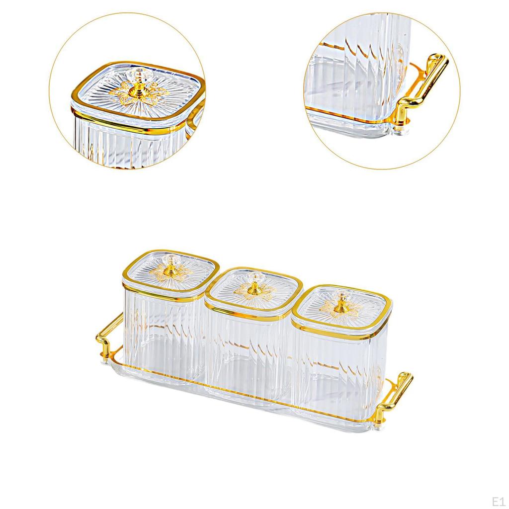 Candy Dishes with Lids, Divided Serving Dishes, Seasoning Box Set for Dried Fruit Nut Holiday