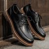 Men Leather Casual Shoes Comfortable Genuine Leather Shoes Men Black Rubber Work Boots Business Casual Sneakers Men Shoes