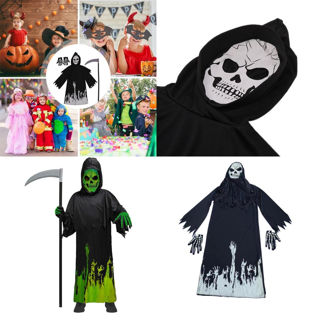 Authentic Grim Reaper Cosplay Costume For Kids