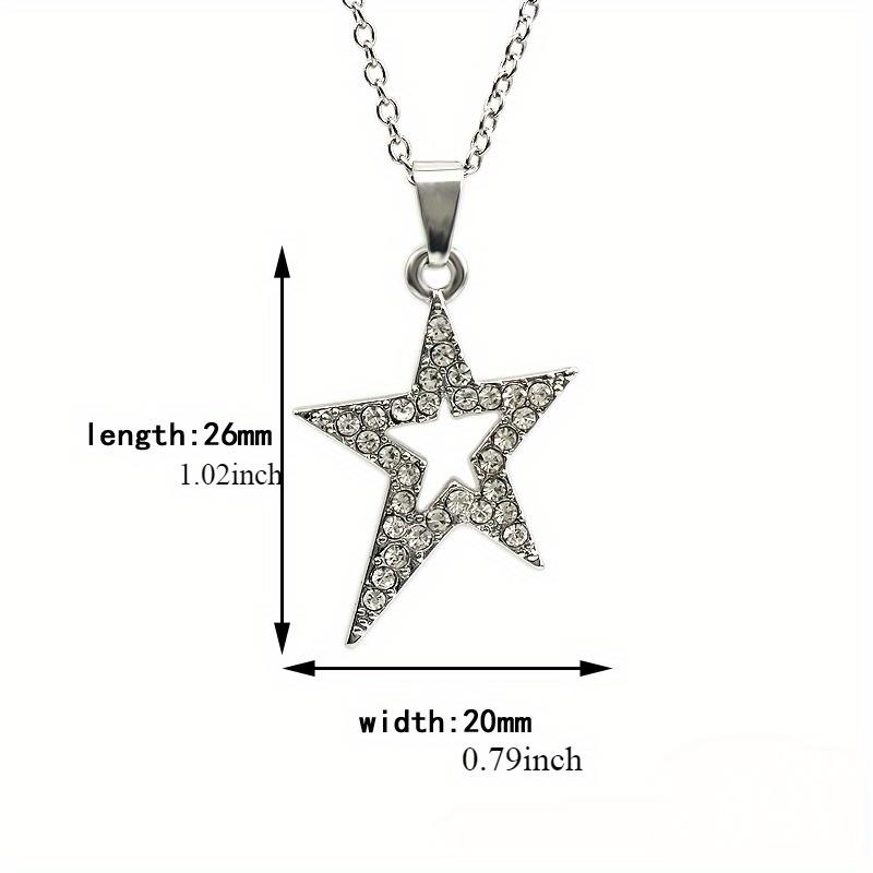 Korean Style Fashion Aesthetic Crystal Star Necklace Choker Punk Unique Pendant Necklace For Women Jewelry Y2K Accessories