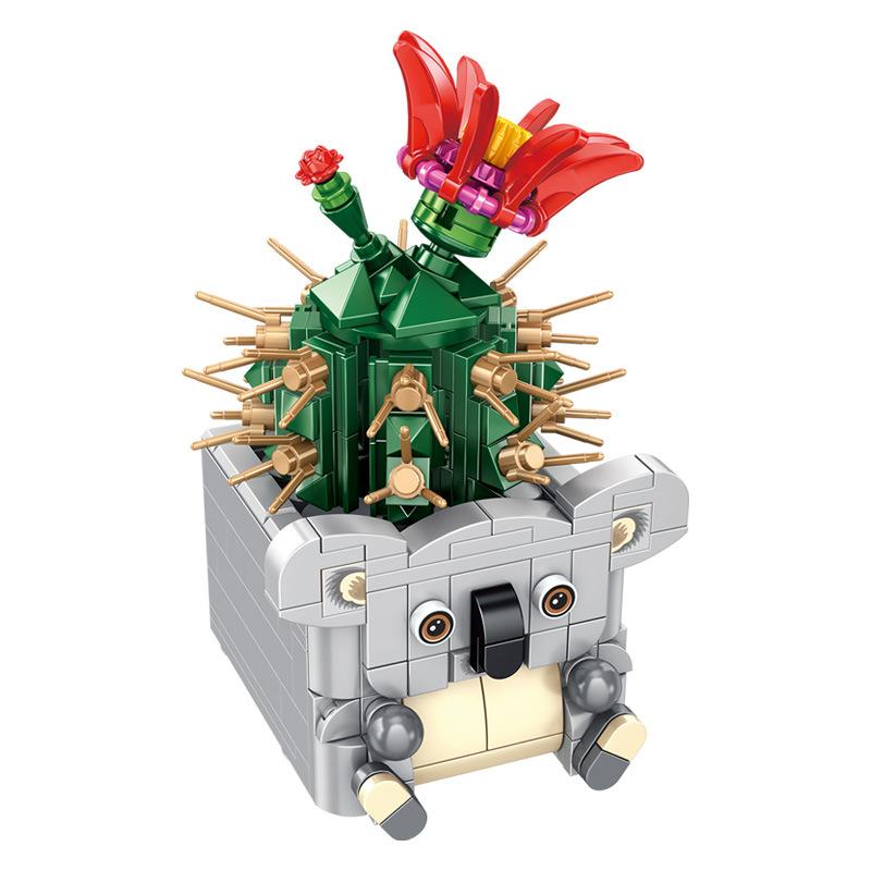 DIY Succulents Series Animal Potted brickheadz Assembled Building Blocks Small Particles Girl Toy Flower Toys for Children Gifts