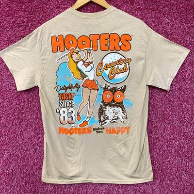 Hooters Country Club Délicieusement Kitsch Depuis 83 T-shirt 100% Coton Hauts pour Homme Top