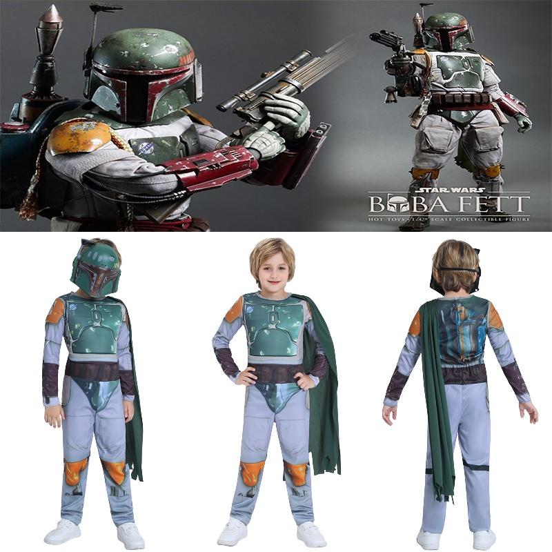 Costum Cosplay Star Wars Boba Fett Mască Pentru Copii Petrecere Halloween