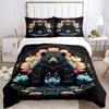 3pcs Bear Mandala Art Duvet Cover Set, Soft Comfortable Duvet Cover,Guest Room (1*Duvet Cover + 2*Pillowcase, Without Core) Yy251104144