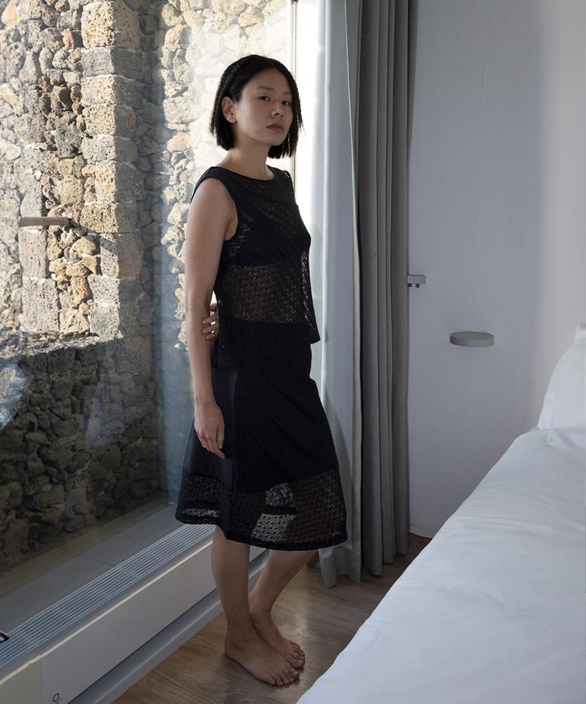 Safari Sula Explore Scratch Drape Knit Skirt In Black