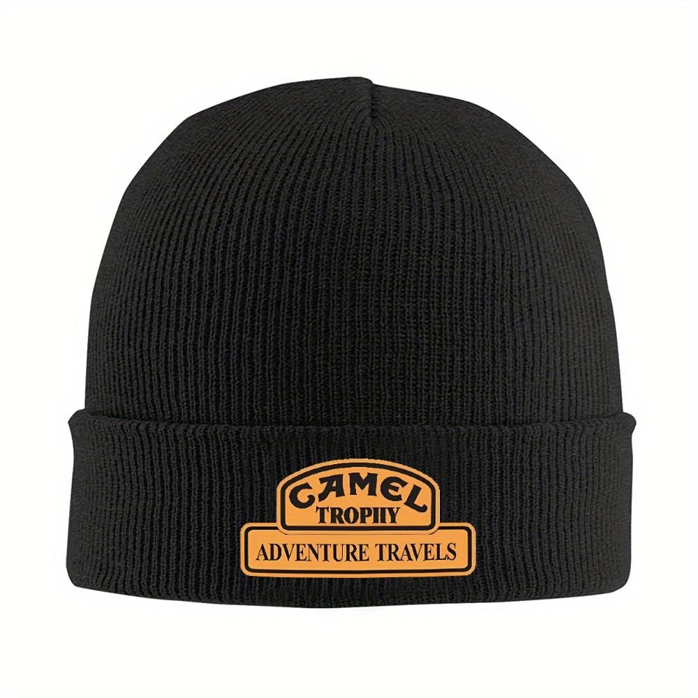 1pc Camels Trophy Adventure Travels Beanie Hats Bonnet Hats Adult Trendy Outdoor Knit Hat Autumn Pattern Thermal Elastic Caps