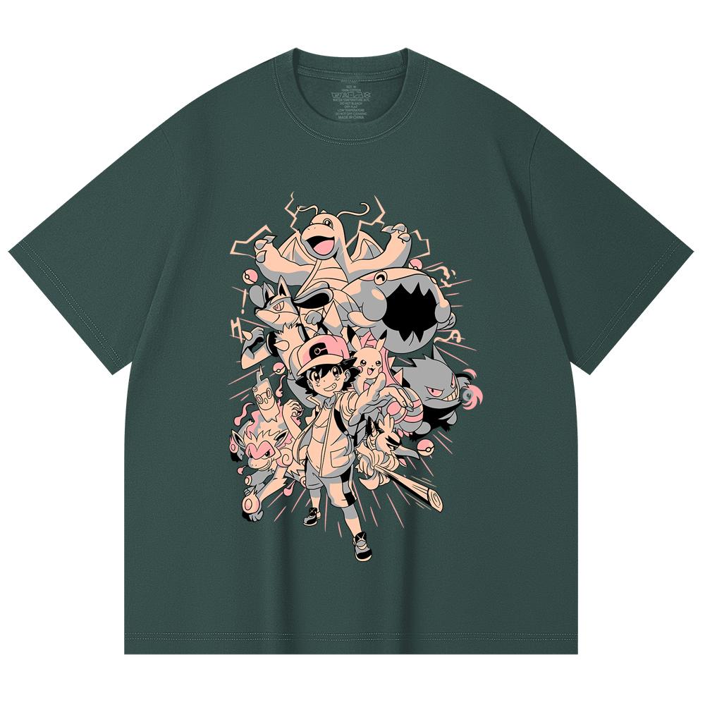 230 Gsm 100% Cotton Pokemon V20 Print Unisex Heavy Cotton T Shirt