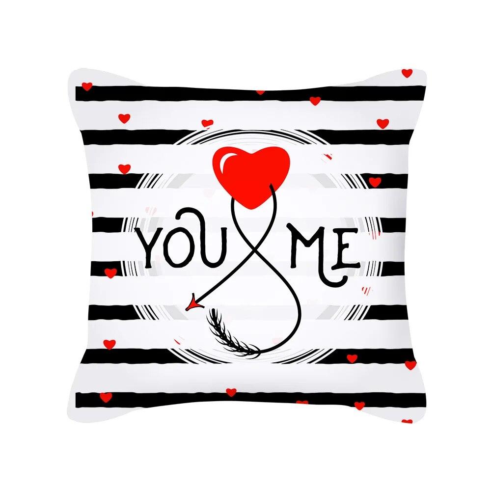 

Короткая плюшевая наволочка Nordic Red Love на День святого Валентина, новая домашняя белая декоративная подушка 40x40cm