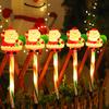 Solar Christmas Lawn Lights Santa Snowman Stake Lamps for Yard Outdoor Warm White LED Garden Lighting
