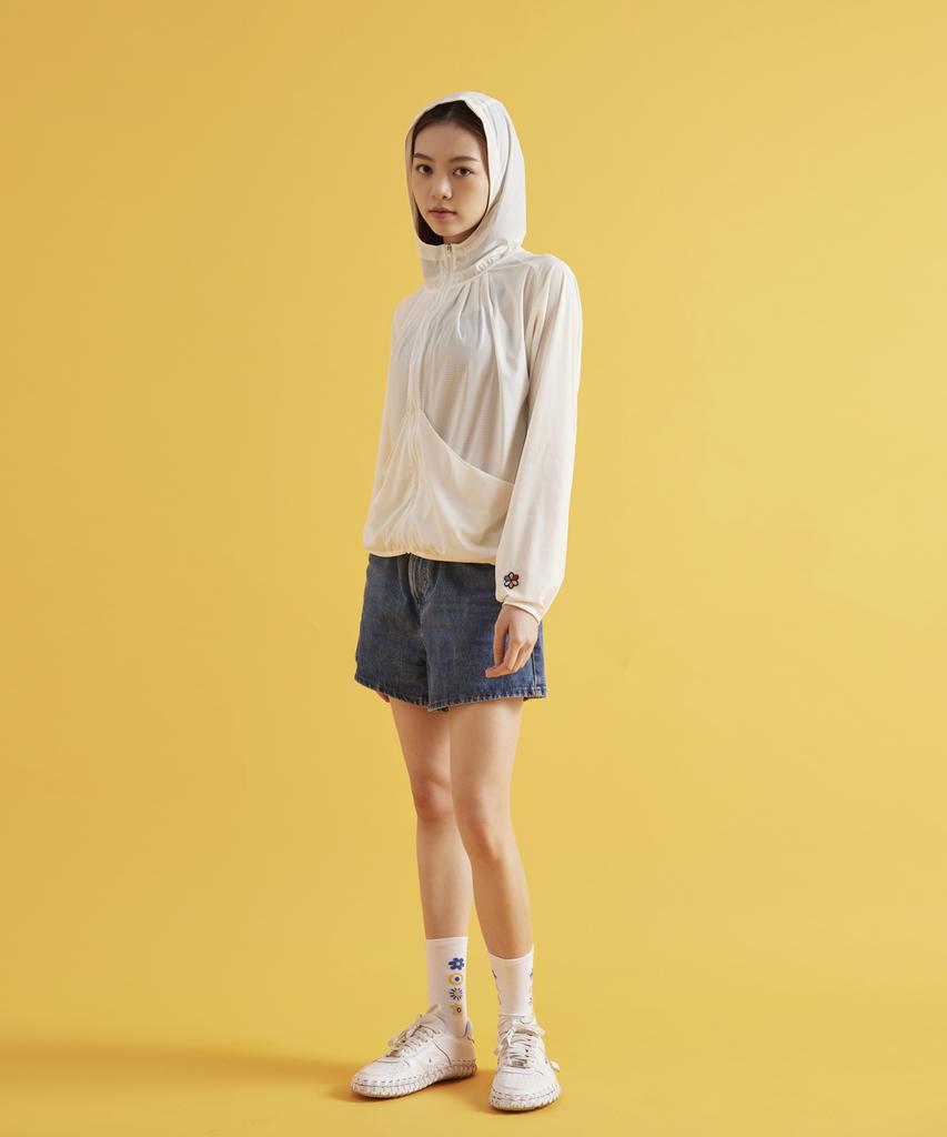 Owura Air Dot Zip-Up Hoodie_Light Cream