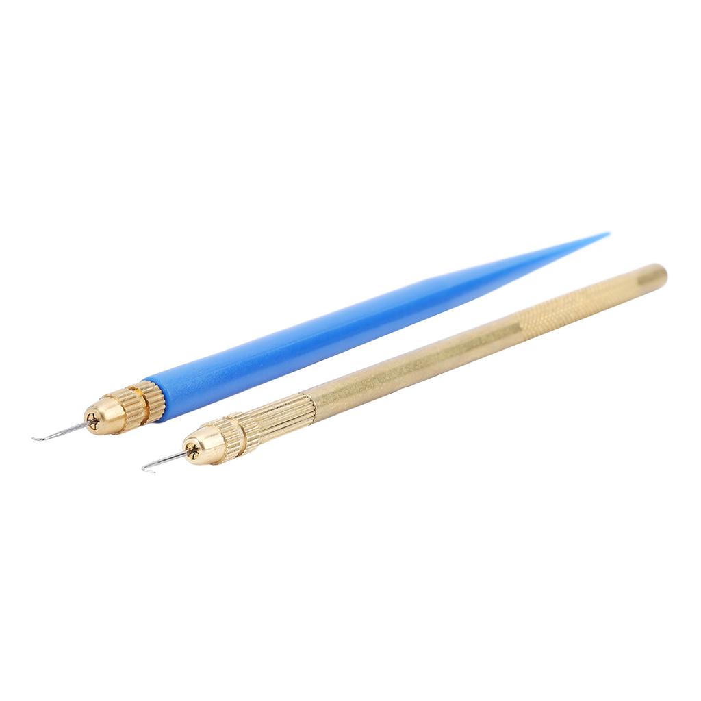 2pcs Ventilating Needles Holder for Lace Wig Making Brass Holder Crochet Hook Professional Hair Vent
