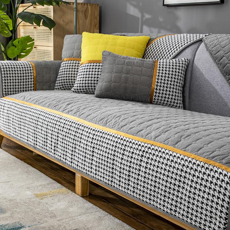 Sofakissen Plüsch Einfaches rutschfestes Kissen Vier Jahreszeiten Universal Winter Ledersofabezug Handtuch Rückenlehnenbezug Tuch