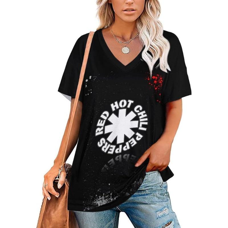 

Женская футболка с короткими рукавами и V-образным вырезом, цифровым принтом в виде букв 3D 5XL