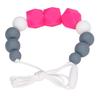 Baby Nursing Necklace Food Grade Medium Hardness Round Hexagonal Beads Easy Cleaning Portable Teething Toys Rose Red