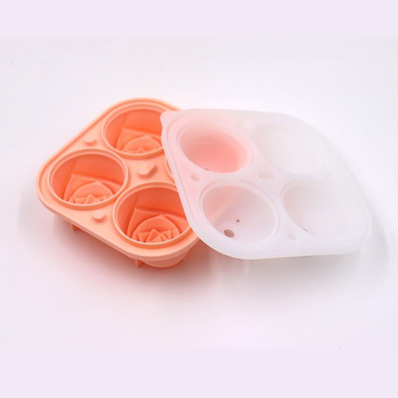 3D-Rosen-Eisformen, große Eiswürfelformen, machen Sie 4 riesige, niedliche Blumen-Form-Eis, lustiger großer Eisball-Maker aus Silikonkautschuk