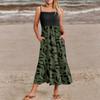 Women's Summer Spaghetti Strap Patchwork Beach Vacation Floral With Pocket Dresses
