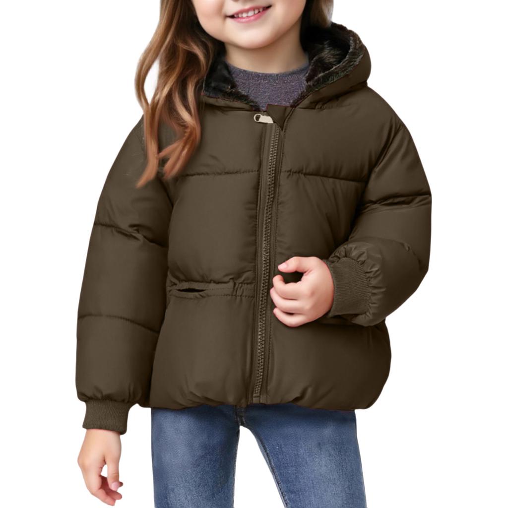 Kids' Pocket Coat - Solid Color Short Cotton Jacket