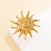 Cross-Border Personality Sweet Cool Sunflower Ring: Women's Glittering Spiral Open Stainless Steel Jewelry for Casual and Vacation Style