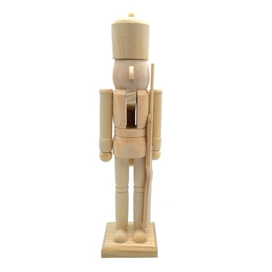 1/2/3Pcs 25/38CM Christmas Wooden Unfinished Nutcracker Figurine DIY Blank Unpainted Soldier Figure Holiday Party Ornament Decoration
